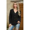 imageGRECERELLE Women 2025 Fall Long Sleeve Cable Knit Sweater Button Open Front Cardigan Loose Outerwear Coat with PocketsAblack