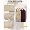 imageGRECERELLE Women 2025 Fall Long Sleeve Cable Knit Sweater Button Open Front Cardigan Loose Outerwear Coat with PocketsAkhaki