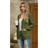 imageGRECERELLE Women 2025 Fall Long Sleeve Cable Knit Sweater Button Open Front Cardigan Loose Outerwear Coat with PocketsArmy Green