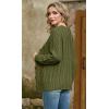 imageGRECERELLE Women 2025 Fall Long Sleeve Cable Knit Sweater Button Open Front Cardigan Loose Outerwear Coat with PocketsArmy Green