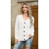 imageGRECERELLE Women 2025 Fall Long Sleeve Cable Knit Sweater Button Open Front Cardigan Loose Outerwear Coat with PocketsAwhite