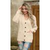 imageGRECERELLE Women 2025 Fall Long Sleeve Cable Knit Sweater Button Open Front Cardigan Loose Outerwear Coat with PocketsBeige