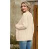 imageGRECERELLE Women 2025 Fall Long Sleeve Cable Knit Sweater Button Open Front Cardigan Loose Outerwear Coat with PocketsBeige