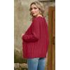 imageGRECERELLE Women 2025 Fall Long Sleeve Cable Knit Sweater Button Open Front Cardigan Loose Outerwear Coat with PocketsBrick Red