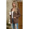 imageGRECERELLE Women 2025 Fall Long Sleeve Cable Knit Sweater Button Open Front Cardigan Loose Outerwear Coat with PocketsBritish Tan