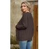 imageGRECERELLE Women 2025 Fall Long Sleeve Cable Knit Sweater Button Open Front Cardigan Loose Outerwear Coat with PocketsBrown