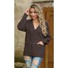 imageGRECERELLE Women 2025 Fall Long Sleeve Cable Knit Sweater Button Open Front Cardigan Loose Outerwear Coat with PocketsBrown