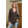imageGRECERELLE Women 2025 Fall Long Sleeve Cable Knit Sweater Button Open Front Cardigan Loose Outerwear Coat with PocketsBrown
