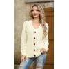 imageGRECERELLE Women 2025 Fall Long Sleeve Cable Knit Sweater Button Open Front Cardigan Loose Outerwear Coat with PocketsCreamy White