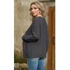 imageGRECERELLE Women 2025 Fall Long Sleeve Cable Knit Sweater Button Open Front Cardigan Loose Outerwear Coat with PocketsDark Gray