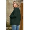 imageGRECERELLE Women 2025 Fall Long Sleeve Cable Knit Sweater Button Open Front Cardigan Loose Outerwear Coat with PocketsDark Green