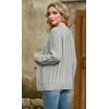 imageGRECERELLE Women 2025 Fall Long Sleeve Cable Knit Sweater Button Open Front Cardigan Loose Outerwear Coat with PocketsLight Grey