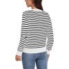imageGRECERELLE Women Knit Cardigan Sweaters Long Sleeve Open Front Button Down Casual Trendy Jackets OutwearStripedwhite Black