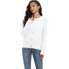 imageGRECERELLE Women Knit Cardigan Sweaters Long Sleeve Open Front Button Down Casual Trendy Jackets OutwearWhite