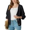 imageGRECERELLE Womens Chunky Knit Open Front Sweater Long Sleeve Button Down Loose Casual Oversized Cardigan Outerwear S2XLAblack