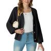 imageGRECERELLE Womens Chunky Knit Open Front Sweater Long Sleeve Button Down Loose Casual Oversized Cardigan Outerwear S2XLAblack