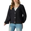 imageGRECERELLE Womens Chunky Knit Open Front Sweater Long Sleeve Button Down Loose Casual Oversized Cardigan Outerwear S2XLAblack