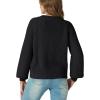 imageGRECERELLE Womens Chunky Knit Open Front Sweater Long Sleeve Button Down Loose Casual Oversized Cardigan Outerwear S2XLAblack