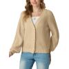 imageGRECERELLE Womens Chunky Knit Open Front Sweater Long Sleeve Button Down Loose Casual Oversized Cardigan Outerwear S2XLApricot