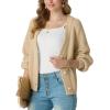imageGRECERELLE Womens Chunky Knit Open Front Sweater Long Sleeve Button Down Loose Casual Oversized Cardigan Outerwear S2XLApricot