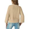 imageGRECERELLE Womens Chunky Knit Open Front Sweater Long Sleeve Button Down Loose Casual Oversized Cardigan Outerwear S2XLApricot