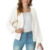imageGRECERELLE Womens Chunky Knit Open Front Sweater Long Sleeve Button Down Loose Casual Oversized Cardigan Outerwear S2XLBeige White