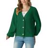 imageGRECERELLE Womens Chunky Knit Open Front Sweater Long Sleeve Button Down Loose Casual Oversized Cardigan Outerwear S2XLDark Green