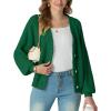 imageGRECERELLE Womens Chunky Knit Open Front Sweater Long Sleeve Button Down Loose Casual Oversized Cardigan Outerwear S2XLDark Green
