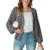 imageGRECERELLE Womens Chunky Knit Open Front Sweater Long Sleeve Button Down Loose Casual Oversized Cardigan Outerwear S2XLGray