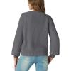 imageGRECERELLE Womens Chunky Knit Open Front Sweater Long Sleeve Button Down Loose Casual Oversized Cardigan Outerwear S2XLGray