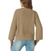 imageGRECERELLE Womens Chunky Knit Open Front Sweater Long Sleeve Button Down Loose Casual Oversized Cardigan Outerwear S2XLKhaki
