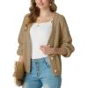 imageGRECERELLE Womens Chunky Knit Open Front Sweater Long Sleeve Button Down Loose Casual Oversized Cardigan Outerwear S2XLKhaki