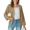 imageGRECERELLE Womens Chunky Knit Open Front Sweater Long Sleeve Button Down Loose Casual Oversized Cardigan Outerwear S2XLKhaki