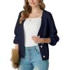 imageGRECERELLE Womens Chunky Knit Open Front Sweater Long Sleeve Button Down Loose Casual Oversized Cardigan Outerwear S2XLNavy Blue