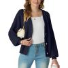 imageGRECERELLE Womens Chunky Knit Open Front Sweater Long Sleeve Button Down Loose Casual Oversized Cardigan Outerwear S2XLNavy Blue