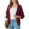 imageGRECERELLE Womens Chunky Knit Open Front Sweater Long Sleeve Button Down Loose Casual Oversized Cardigan Outerwear S2XLWine Red