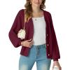 imageGRECERELLE Womens Chunky Knit Open Front Sweater Long Sleeve Button Down Loose Casual Oversized Cardigan Outerwear S2XLWine Red