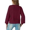 imageGRECERELLE Womens Chunky Knit Open Front Sweater Long Sleeve Button Down Loose Casual Oversized Cardigan Outerwear S2XLWine Red
