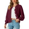 imageGRECERELLE Womens Chunky Open Front Sweater Long Sleeve Button Knit Short Loose Cardigan Outerwear S2XLWine Red