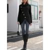 imageGRECERELLE Womens Fall Chunky Turtleneck Long Sleeve Asymmetric Hem Loose Knit Pullover Sweaters Tops S2XL02 Black