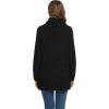 imageGRECERELLE Womens Fall Chunky Turtleneck Long Sleeve Asymmetric Hem Loose Knit Pullover Sweaters Tops S2XL02 Black