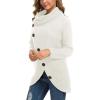 imageGRECERELLE Womens Fall Chunky Turtleneck Long Sleeve Asymmetric Hem Loose Knit Pullover Sweaters Tops S2XL04 White