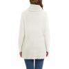 imageGRECERELLE Womens Fall Chunky Turtleneck Long Sleeve Asymmetric Hem Loose Knit Pullover Sweaters Tops S2XL04 White