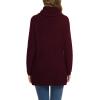 imageGRECERELLE Womens Fall Chunky Turtleneck Long Sleeve Asymmetric Hem Loose Knit Pullover Sweaters Tops S2XL05 Wine Red