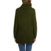 imageGRECERELLE Womens Fall Chunky Turtleneck Long Sleeve Asymmetric Hem Loose Knit Pullover Sweaters Tops S2XL06 Army Green