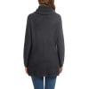 imageGRECERELLE Womens Fall Chunky Turtleneck Long Sleeve Asymmetric Hem Loose Knit Pullover Sweaters Tops S2XL10 Dark Gray