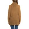 imageGRECERELLE Womens Fall Chunky Turtleneck Long Sleeve Asymmetric Hem Loose Knit Pullover Sweaters Tops S2XL11 Light Tan