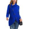 imageGRECERELLE Womens Fall Chunky Turtleneck Long Sleeve Asymmetric Hem Loose Knit Pullover Sweaters Tops S2XL12 Royal Blue