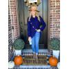 imageGRECERELLE Womens Fall Chunky Turtleneck Long Sleeve Asymmetric Hem Loose Knit Pullover Sweaters Tops S2XL12 Royal Blue