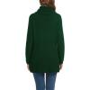 imageGRECERELLE Womens Fall Chunky Turtleneck Long Sleeve Asymmetric Hem Loose Knit Pullover Sweaters Tops S2XL14 Dark Green